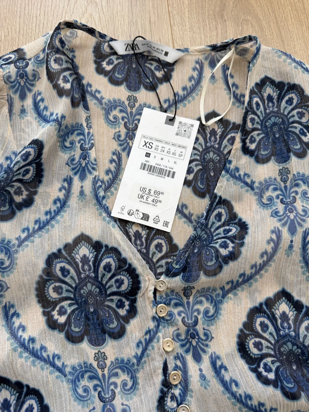Zara Blue Floral Maxi Dress